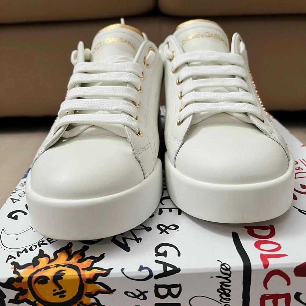 Dolce & Gabbana Portofino Sneakers white gold pearl - Picture 8 of 12